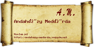 Andaházy Medárda névjegykártya